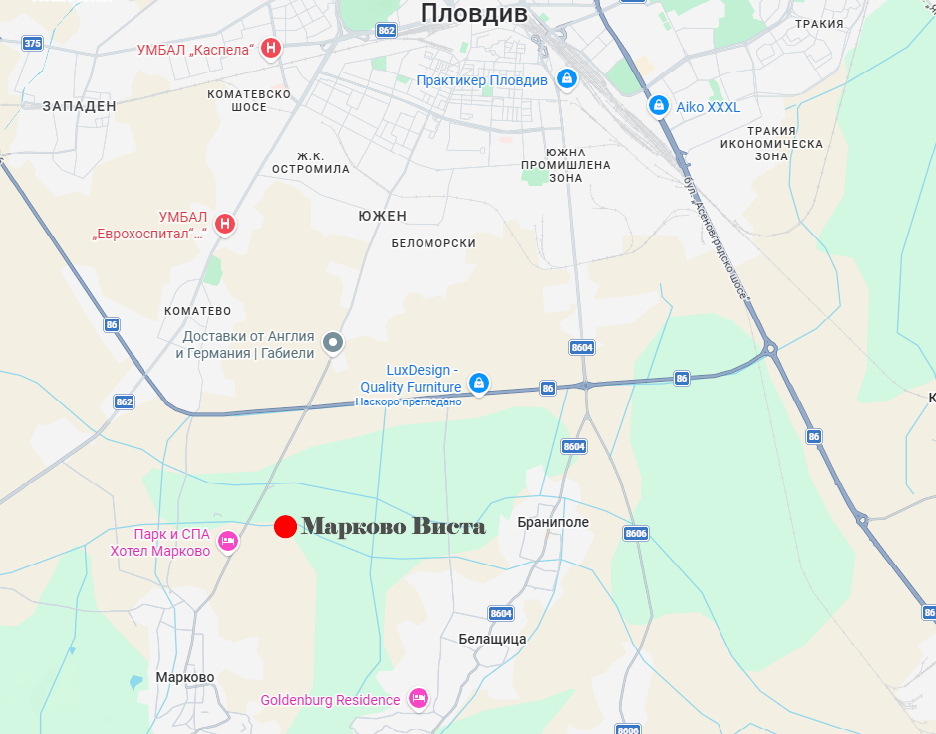 Марково Виста Карта Местоположение